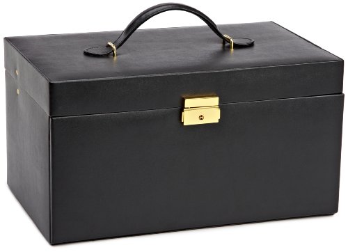 Wolf Designs 280202 Heritage Black Large Jewelry Case with Six Drawers Jewelry-Box Wolf Designs 280202 Heritage Black Large Jewelry Case with Six Drawers Jewelry-Box