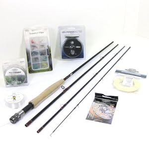 FTD - Fladen Complete Fly Fishing Set - Rod, Reel, Dacron Backing, Fly Line, Braided loops, Monofiliment Leader & Assorted flies
