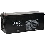 UPG Sealed Lead-Acid Battery - AGM-type, 12V, 200 Amps, Model# UB-4D