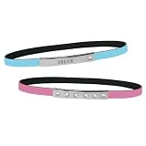 Set of 2 Message Bracelets- Light Blue Dream/ Pink Rhinestone