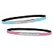 Set of 2 Message Bracelets - Light Blue Dream/ Pink Rhinestone