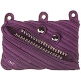 ZIPIT Grillz 3 Ring Pencil Case, Purple, 9"x0.7"x5.9" / 23x2x15cm (ZTM3R-GR-JM)