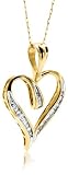 10k Yellow Gold Baguette Diamond Heart Pendant (1/4 cttw, I-J Color, I3 Clarity)