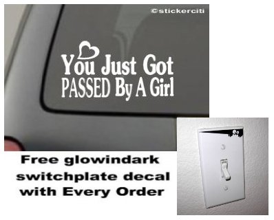You Just Got Passed By a Girl Decal JDM Kitty Car Window Bumper Vinyl Sticker