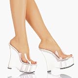41DcJ7Ve2rL. SL160  6 Inch Sexy Wedge Shoes Clear Strap High Heel Sandal