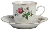 Lynns Victorian Rose Espresso Cup and Saucer, Set of 6