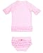 RuffleButts® Infant / Toddler Girls Ruffled Rash Guard Bikini