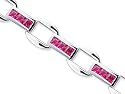One of a Kind Design Princess Cut Created Ruby Gemstone Bracelet in Sterling Silver