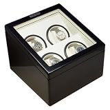 Heiden Quad Watch Winder- Black Wood