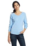 Two Dog Island Women's Long Sleeve V-Neck Top, Pacific, Small