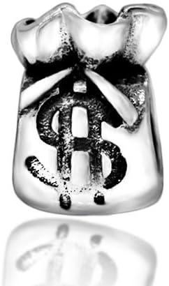 Everbling Money Bag Dollar Sign Authentic 925 Sterling Silver Charm Bead Fits Pandora Chamilia Biagi Troll Charms Europen Style Bracelets