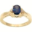 14K Yellow Gold Sapphire and Diamond Ring