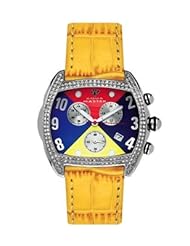 Aqua Master Mens or Womens Aqua Beetle Diamond Watch with Diamond Case, 1.75 ctw yellow Band 4 color