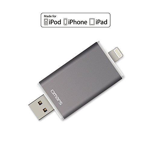 Omars 32GB Mobile USB Flash Drive with Lightning Connector (32GB Space Gray)