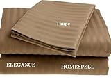 IMAGE OF ELEGANCE Egyptian Cotton 600 Thread Count 4 - Pc Sateen Stripe Comforter Set Taupe Full.