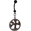 Handcrafted Antiqued Tree of Life Belly Ring