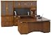 Compel Avenue Series U-Shaped Executive Suite with 4 Door Frosted Glass Hutch