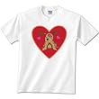 Puppy t-shirt. Puppy love in a heart adult short sleeve t-shirt.