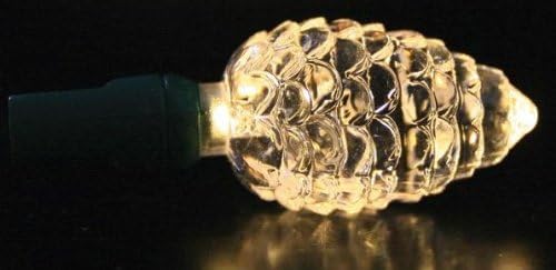 25ct LED Warm White Pine Cone Holiday Light String