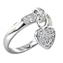 0.45 ct DIAMOND FASHION, HEART shaped RING in WHITE GOLD