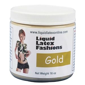 Liquid Latex Fashions Ammonia-Free Body Paint, Metallic Gold, 16-Ounce Jar