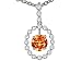 0.95 cts 14k Orange Sapphire and Diamond Pendant - 14kt White or Yellow Gold