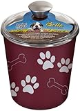 Loving Pets Bella Dog Bowl Canister/Treat Container, Merlot