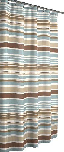 Maytex Meridian Fabric Shower Curtain, Blue