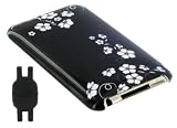 Midnight Flowers Design Shell Case for Apple iPod Touch 3 and 2 with Shoe Silicone Pouch for Nike+ iPod Sensor (iPod NOT Included)
