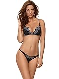 Ann Summers Womens Morelli Plunge Bra Black/Grey Lace Sexy Lingerie Underwear 36D