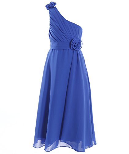 Fashion Plaza Girl's A-line One Shoulder Floor Length Long Flower Girl Dress K0032