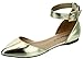 Breckelle's Women's Daisy-14 Ankle Strap Pointed Toe Ballet Flats