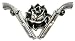 Mens "Rose Guns" Gun Metal Belt Buckle