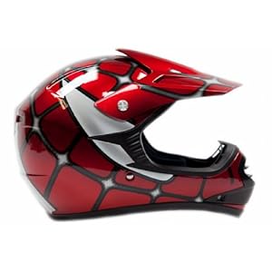Youth Motocross ATV Dirt Bike MX Helmet Spiderman Red, Small