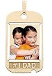 Custom Photo Pendant  Dog Tag with #1 Dad Etched Solid 14k Yellow Gold Pendant Created From Your Favorite Photo