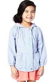 Pure Cotton Hooded Striped Coat