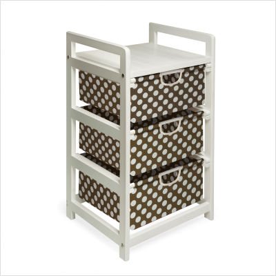 Badger Basket Lightweight Three Drawer Hamper/Storage Unit, Brown Dot