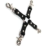 KinkLab Bondage Basics Leather Hogtie, Black