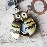 Flappy Wings Owl Locket Watch Necklace