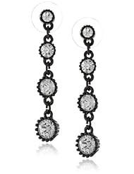 Betsey Johnson "Iconic Jet Setters" Crystal Linear Drop Earrings