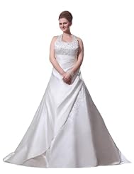Plus Size Satin Wedding Dress  with a Court Train 