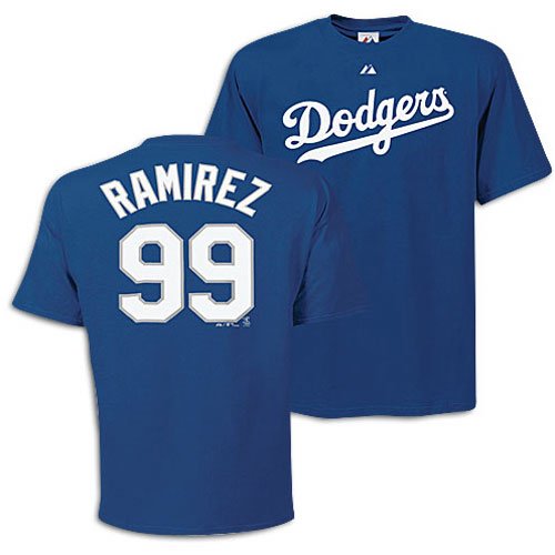 Dodgers - Majestic MLB Name and Number Tee - Ramirez, Manny