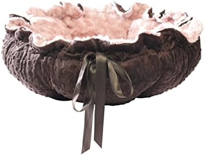 Hello Doggie 80001cpd 14 x 20 in. Open Flower Dog Bed, Small - Chocolate & Peach
