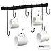 AJART Coffee Mug Rack Form Hand-Forged (17 inches/Black) Free and Highly Flexible for Mug Hooks