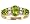 14K Yellow Gold Oval and Pear Gemstone Ring With Diamonds-Peridot, size5