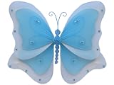 Hanging Nylon Butterfly Decorations - nursery bedroom wedding party shower room wall dcor - 11 Blue Sasha