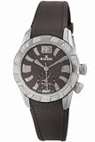Edox Womens 62005 3D80 BRIN Royal Lady Brown Dial GMT Diamond Watch