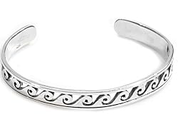Silver Plain Bangle Bracelet, Size: DIM: 67mm x 53mm x 9mm