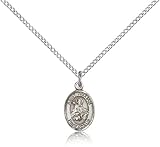 Sterling Silver St. Patron Saint William of Rochester Pendant Sterling Silver 18 Lite Curb Chain Velvet Gift Box Patron St. Protective Catholic Medal Relic Charm Necklace Solid New NWT