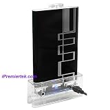 iPremiertek Classic 2500 One Touch Backup Aluminum 2.5 Portable External HDD Enclosure Case w/Docking Cradle Black